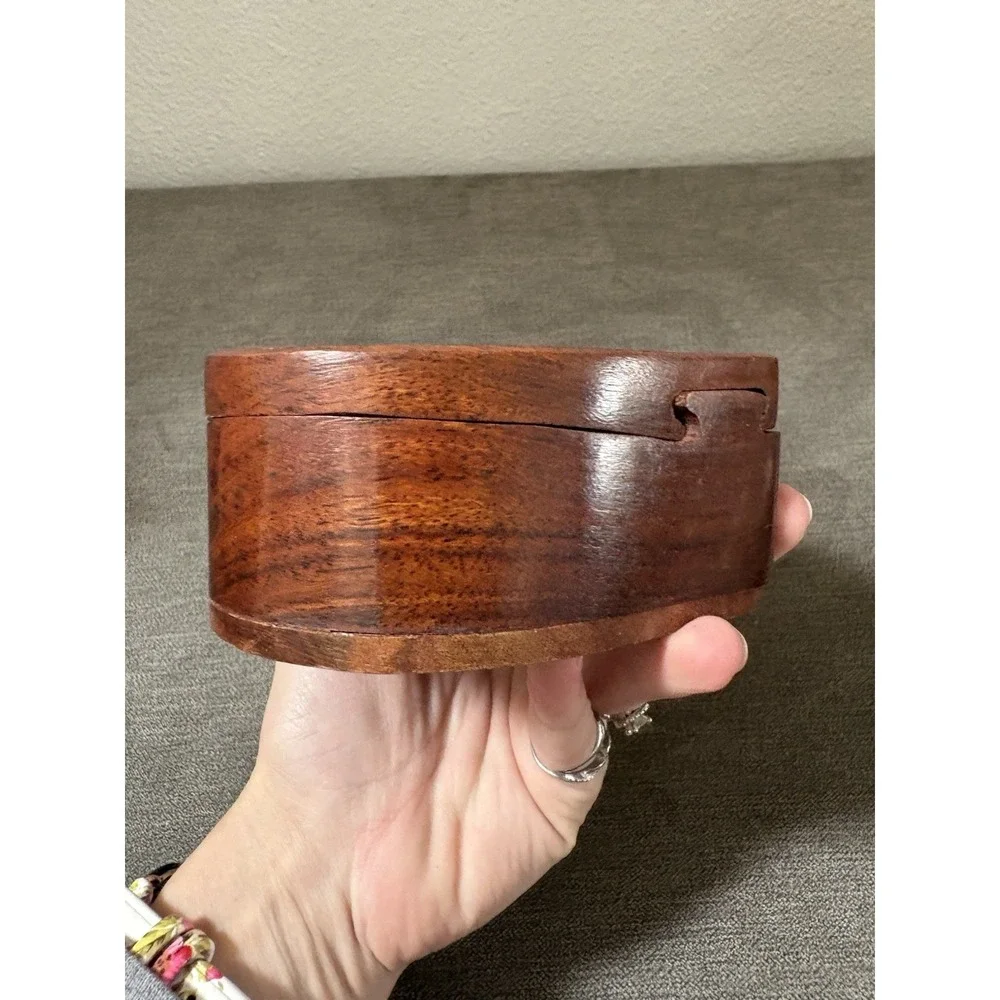Hand Carved Matr Boomie Wood Wooden Heart Shaped Puzzle Box 3 Pieces Made India